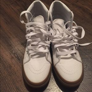 Brand new vans white with rubber bottom